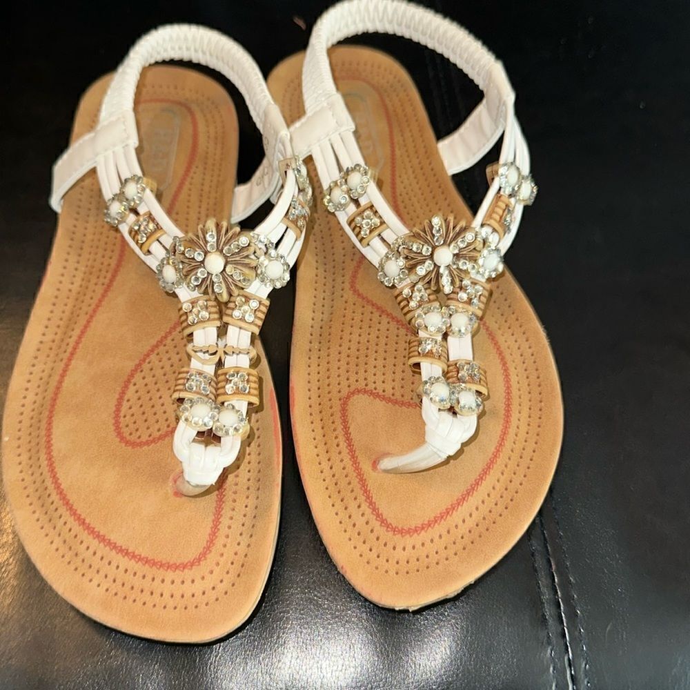 Memory, foam sandals, with bling and flowers